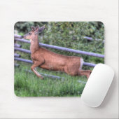 Leaping Deer Buck on Ranch Wildlife写真 マウスパッド (マウス)