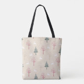 Leaping Deer & Snowy Trees Christmas Tote Bag トートバッグ (裏面)