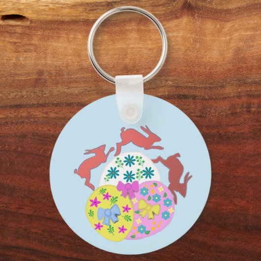 Leaping Hares  キーホルダー (正面)