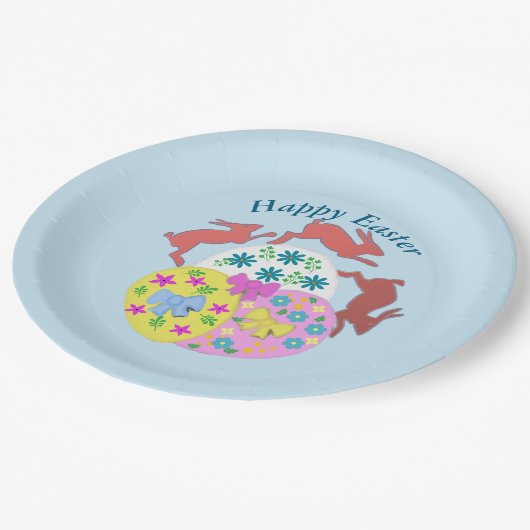 Leaping Hares Easter ペーパープレート (アングル)