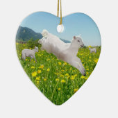 Leaping Lambs Easter セラミックオーナメント (右)