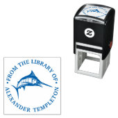 Leaping Marlin Nautical Ocean Library Book Name セルフインキングスタンプ (インサイチュ)