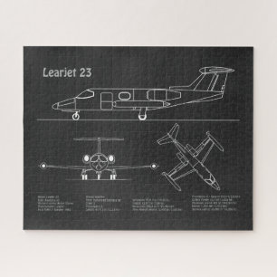 Learjet 23 – 航空機の設計図スケッチ計画PD ジグソーパズル