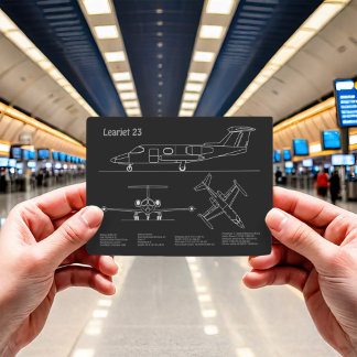 Learjet 23 – 航空機の設計図スケッチ計画PD ポストカード