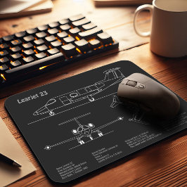 Learjet 23 – 航空機の設計図スケッチ計画PD マウスパッド