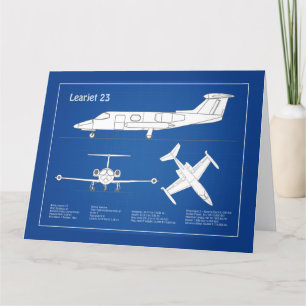 Learjet 23 – 航空機設計図スケッチ計画ABD サンキューカード