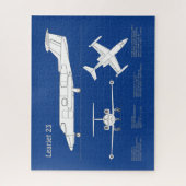 Learjet 23 – 航空機設計図スケッチ計画ABD ジグソーパズル (縦)
