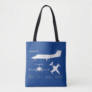 Learjet 23 – 航空機設計図スケッチ計画ABD トートバッグ