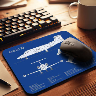 Learjet 23 – 航空機設計図スケッチ計画ABD マウスパッド