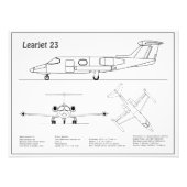 Learjet 23 – 飛行機の設計図スケッチ計画BD フォトプリント (正面)