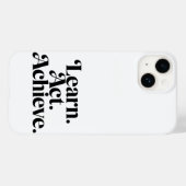 "Learn. Act. Achieve." - Art Typographique Minimal Case-Mate iPhoneケース (裏面 (横))