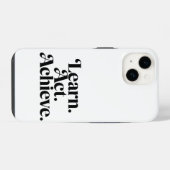 "Learn. Act. Achieve." - Art Typographique Minimal iPhoneケース (裏面横)