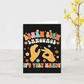 Learn Sign Language It's Very Handy Asl Teacher Gr カード (黄色い花)