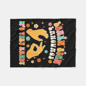 Learn Sign Language It's Very Handy Asl Teacher Gr フリースブランケット (正面(横))