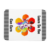 Learn So You Can Earn Hearts Flowers Refrigerator  マグネット (横)