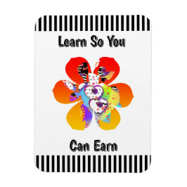 Learn So You Can Earn Hearts Flowers Refrigerator  マグネット