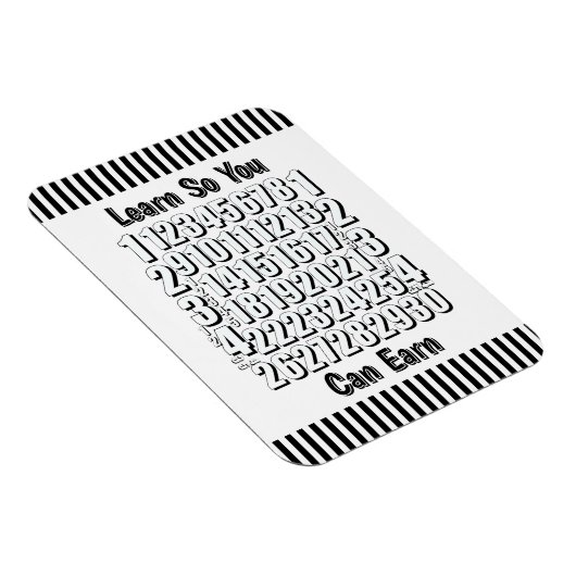 Learn So You Can Earn Numbers Refrigerator マグネット (右側)