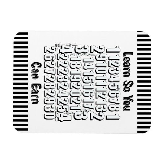 Learn So You Can Earn Numbers Refrigerator  マグネット (横)