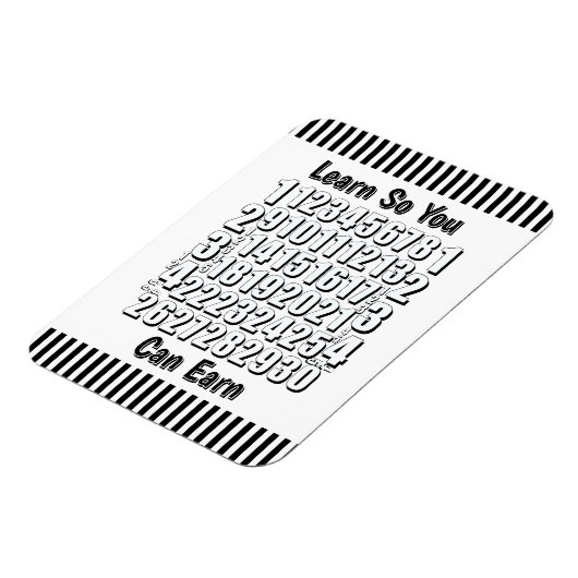 Learn So You Can Earn Numbers Refrigerator  マグネット (左側)