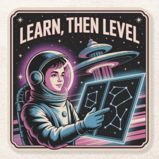 Learn, Then Level スクエアペーパーコースター