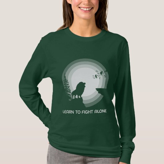 Learn to Fight Alone – Lion Under Moonlight Tシャツ (正面)