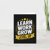 Learn Work Grow Level Up Motivational Growth Insra カード (正面)