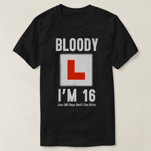Learner Driver 16th Birthday Im 16 Today & Driving Tシャツ (デザイン正面)