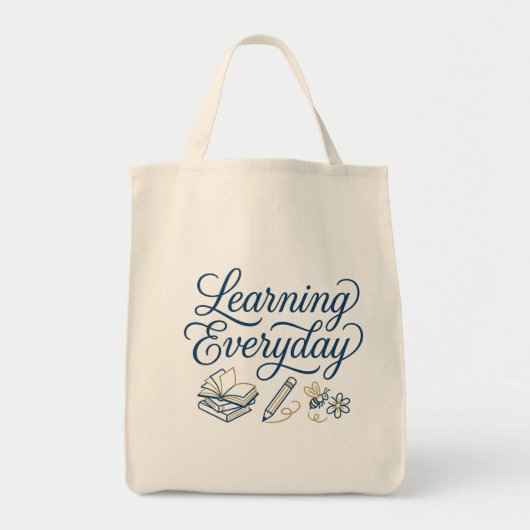 Learning Everyday inspiration gift for teachers  トートバッグ (正面)