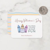 Learning Is Fun Teacher Valentine Card ノートカード (正面/裏面インサイチュ)