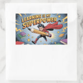 Learning Is My Superpower – Motivational Sticker f 長方形シール (バッグ)