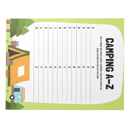 Learning Nature Camping A–Z Educational Game ノートパッド (正面)