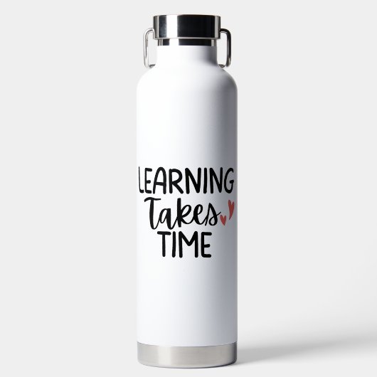 'Learning Takes Time' Teacher Appreciation Gift ウォーターボトル (正面)