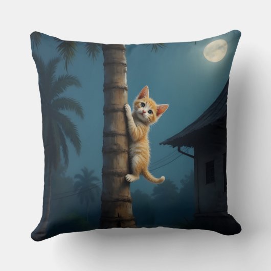 Learning to Climb – Cute Cat Moment クッション (裏面)