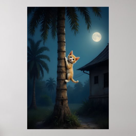 Learning to Climb – Cute Cat Moment ポスター (正面)