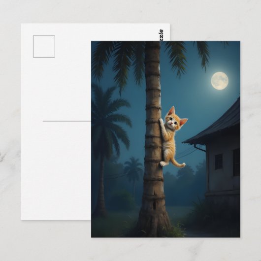 Learning to Climb – Cute Cat Moment ポストカード (正面/裏面)