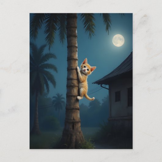 Learning to Climb – Cute Cat Moment ポストカード (正面)