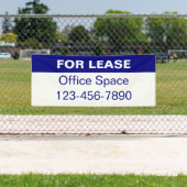 Lease Office Lease BlueおよびWhite Phone Number 横断幕 (インサイチュ)