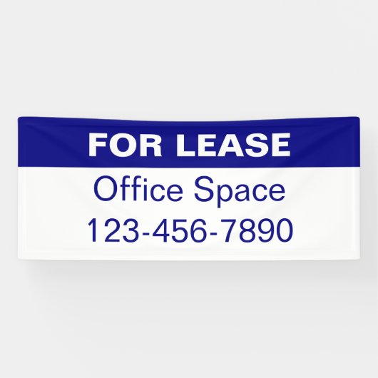 Lease Office Lease BlueおよびWhite Phone Number 横断幕 (横)