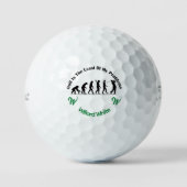 Least おもしろい Problems Monogram Named Black Green ゴルフボール (正面)