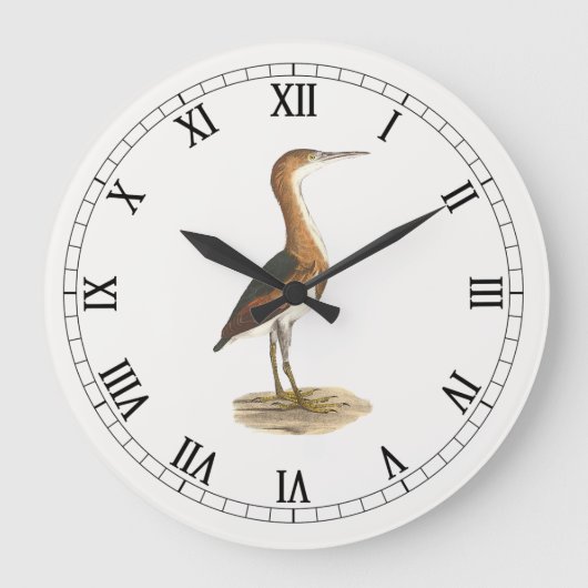 Least Bittern (Ixobrychus exilis) New York Birds ラージ壁時計 (正面)