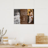 Leather 3rd wedding anniversary heart party ポスター (キッチン)