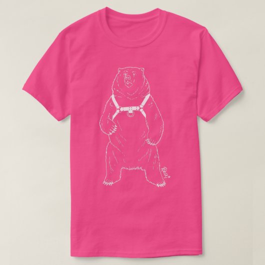 Leather Bear White lines Tシャツ (デザイン正面)