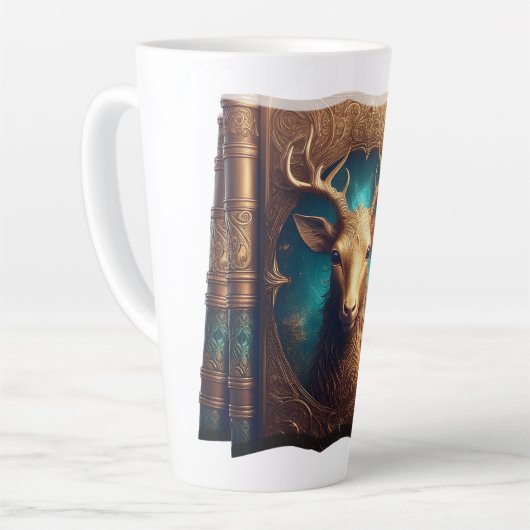 Leather Bound Copy Of A Deer Hunting Guide カフェラテマグ (左アングル)