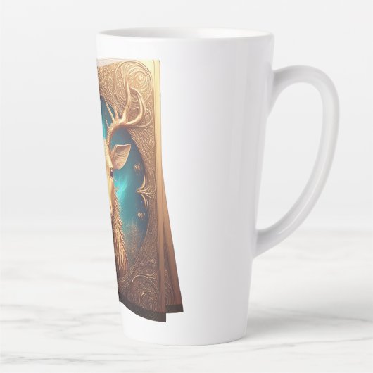 Leather Bound Copy Of A Deer Hunting Guide カフェラテマグ (右)