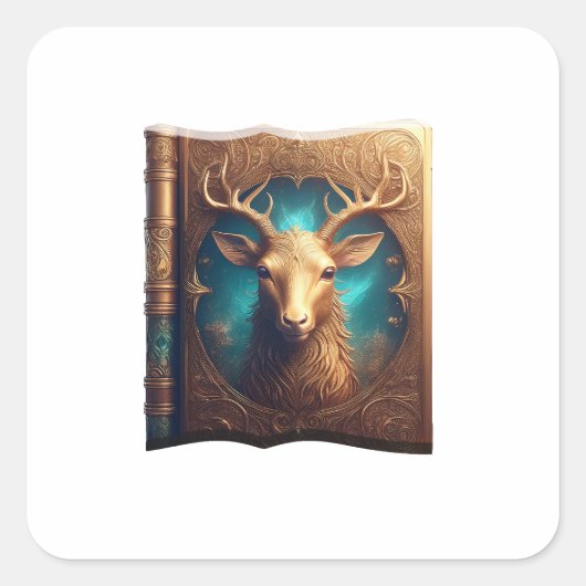 Leather Bound Copy Of A Deer Hunting Guide スクエアシール (正面)