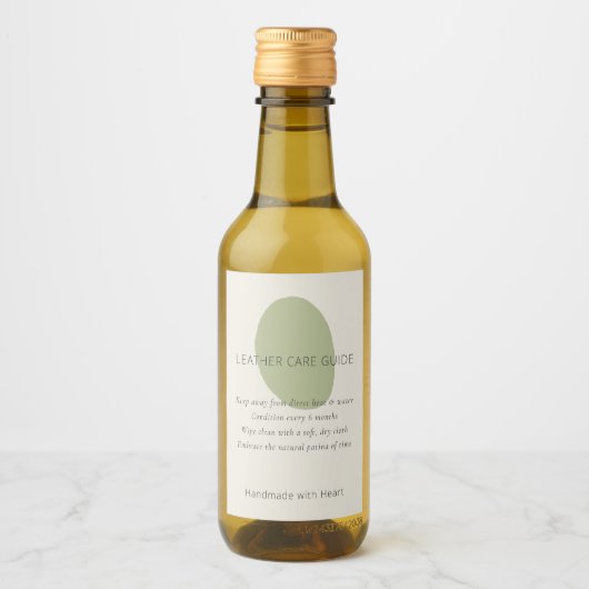 Leather Care Guide Sage Artisan 2x3 Custom Label ワインラベル (正面)