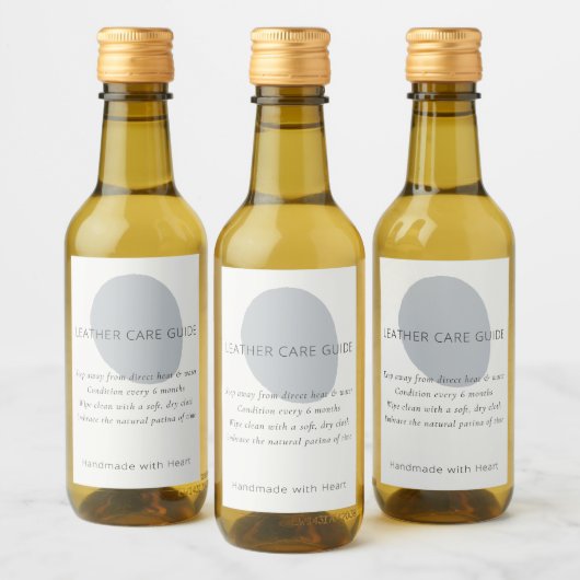 Leather Care Guide Slate Artisan 2x3 Custom Label ワインラベル (ボトル)