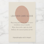 Leather Care Guide Terracotta Artisan Custom Label ワインラベル (シングルラベル)