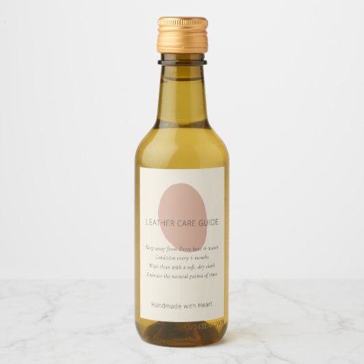 Leather Care Guide Terracotta Artisan Custom Label ワインラベル (正面)