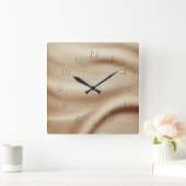 leather look スクエア壁時計 (ホーム)